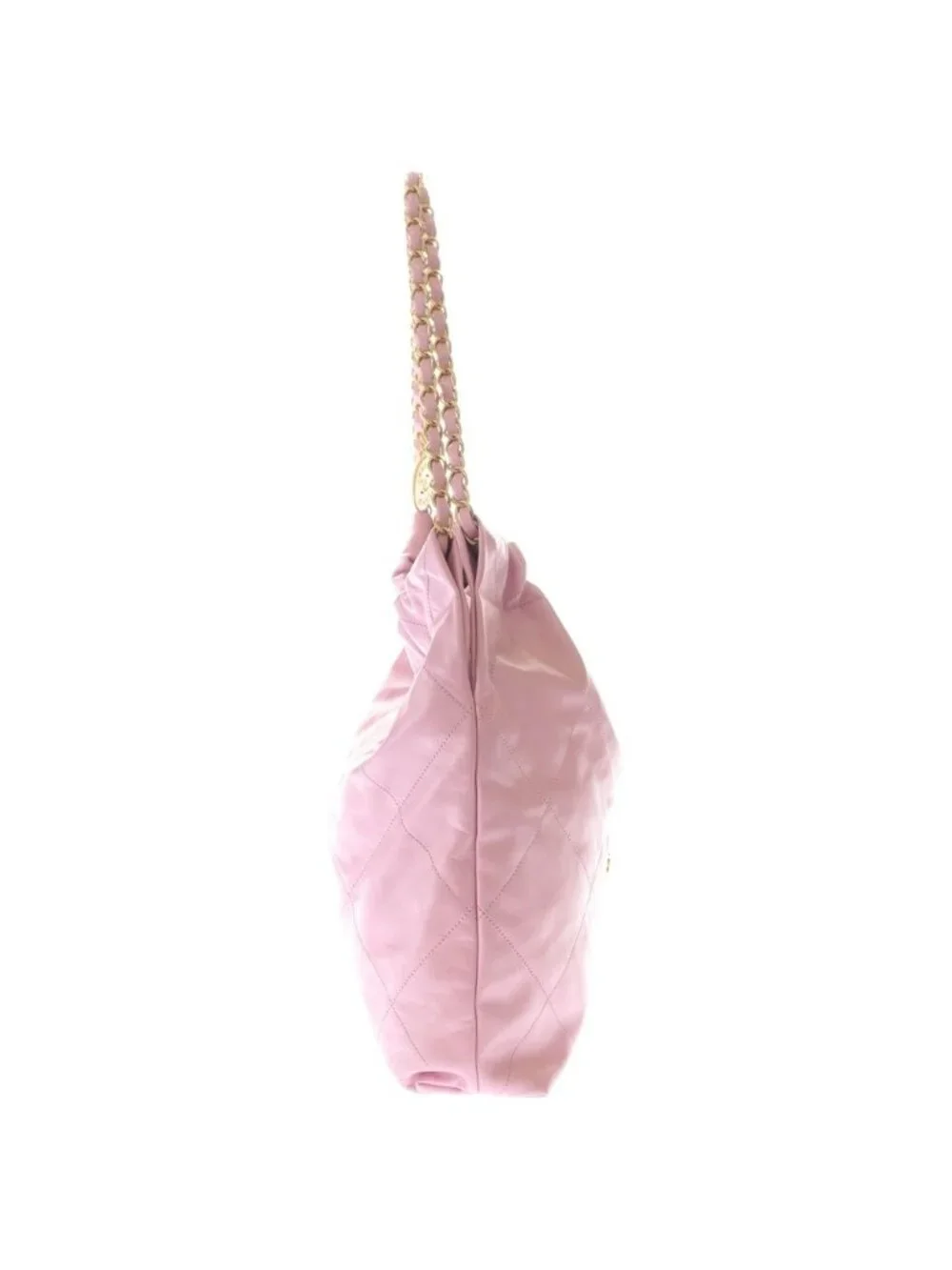 Chanel 22 Tote Shoulder Bag Pink Calfskin Gold